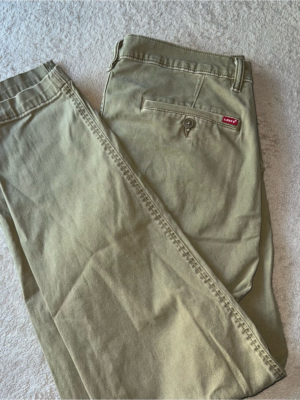 Levis XX Chino Pants Mens 35x29 Standard Taper Olive Green Twill Stretch